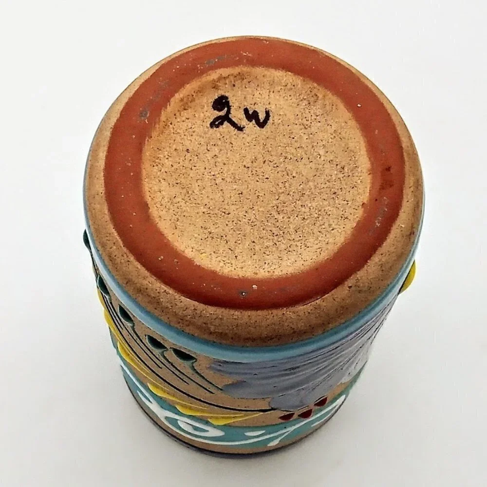 Mexican Hand-Painted Ceramic Vase